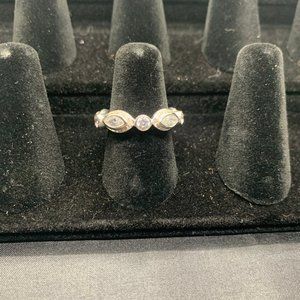 Melinda Maria Silver Oval and Crystal Band